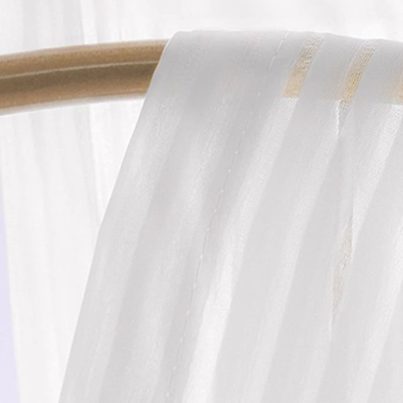 2 PC. Panel Sheer Curtain with Grommets Light Filtering Privacy White NEW - Picture 4 of 6